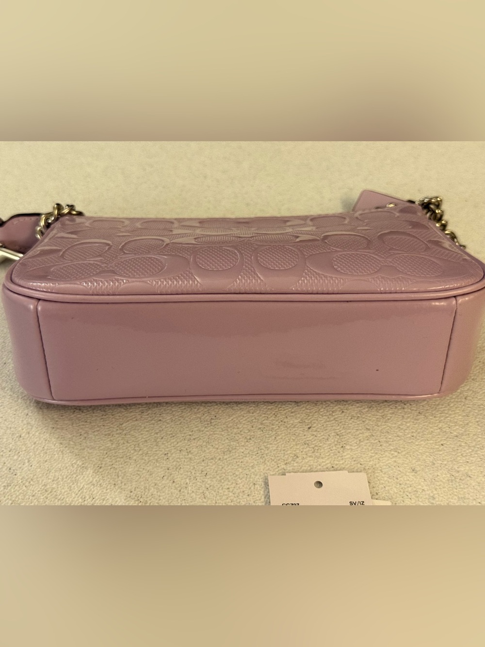 Coach Pink Embossed Signature Zip Wristlet - Picture 3 of 5